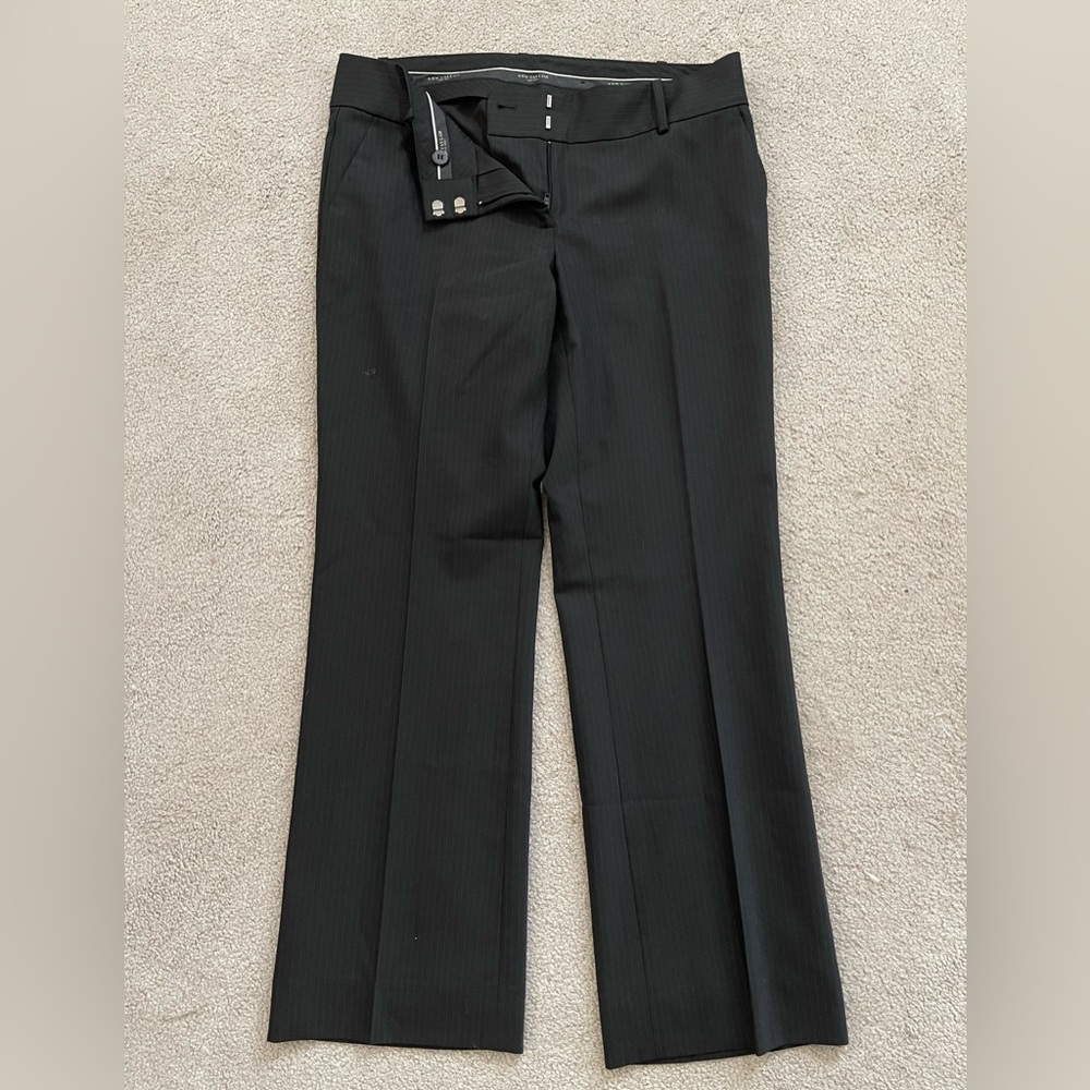 Ann Taylor Classic Black Pin Striped Ankle Trousers
